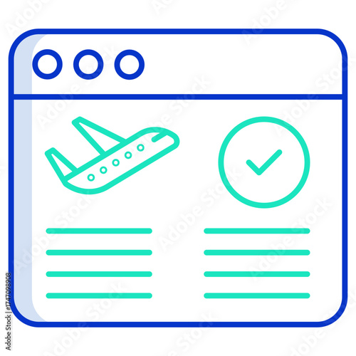 flight details outline color icon design