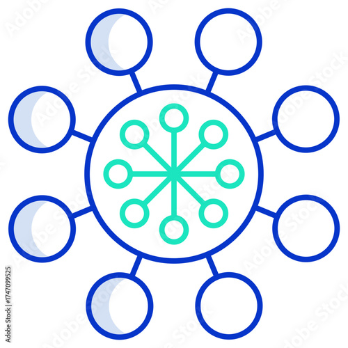 deep Learning outline color icon design