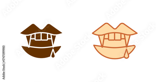 Vampire Fangs Vector Icon
