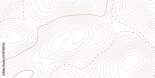 Topographic gold luxury map background. Geographic abstract pattern. The topo contour or wallpaper. Mountain trail terrain or path. Vector illustration.