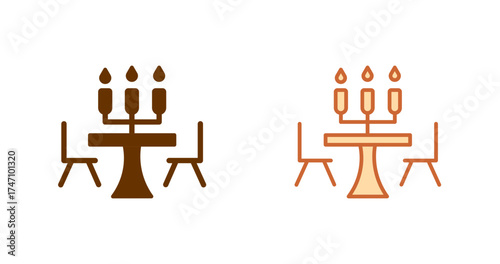 Candlelight Dinner Vector Icon