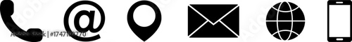 Collection of common communication and contact icons