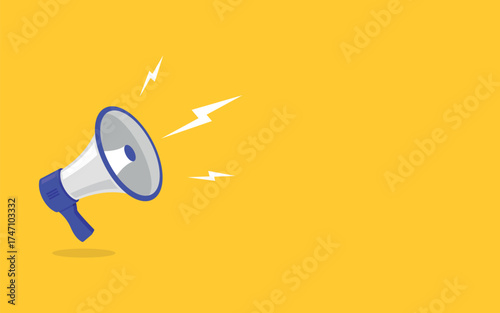Megaphone vector illustration. Concept of join us, job vacancy and announcement for website and promotion banners. Vector illustration in flat design