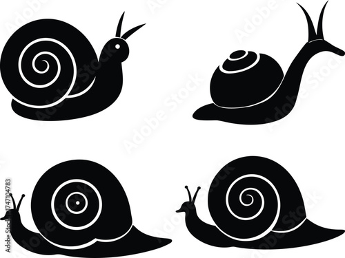 Snail Silhouette Set