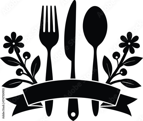 Floral Cutlery Banner Icon