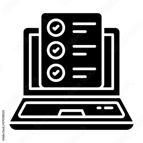 Editable design icon of online list 