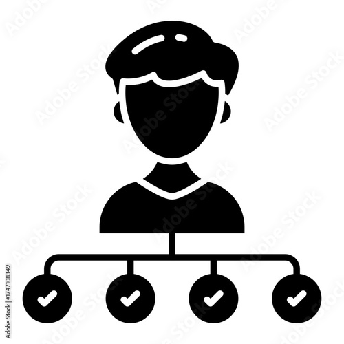 Conception solid design icon of user network 