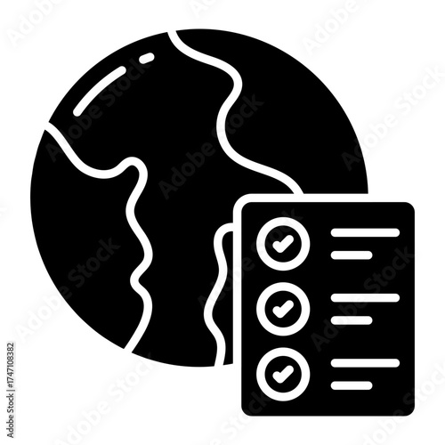 Premium download icon of global list 