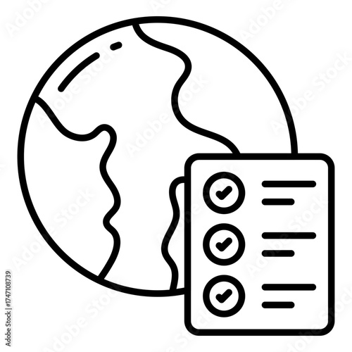 Premium download icon of global list 