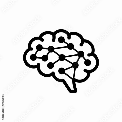 AI Brain Icon – Artificial Intelligence and Machine Learning Symbol