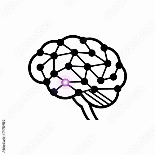 AI Brain Icon – Artificial Intelligence and Machine Learning Symbol