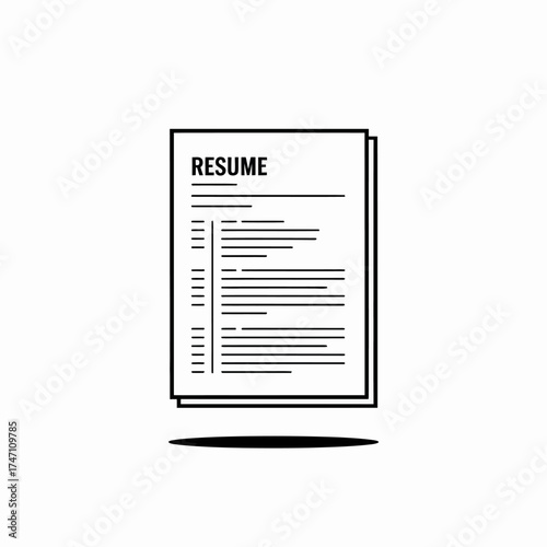 Resume Document Icon – Job Application and Career Symbol