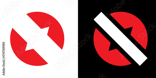 Red round vector icon set with no entry sign, do not enter, and no smoking symbols for web and business concept design