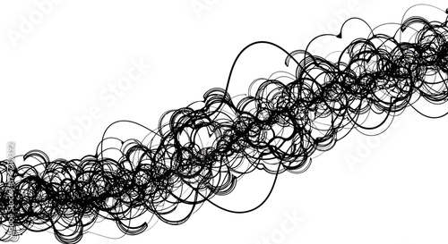 Abstract black swirling cloud formations create dynamic organic texture flowing across a white surface vector