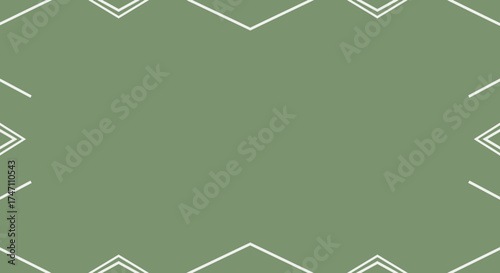 Geometric abstract pattern border on muted green background minimalist design subtle repeating motif for modern applications vector