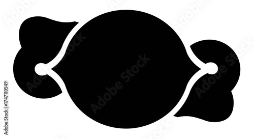 Abstract black candy shape symbol icon graphic element representing sweetness and treat vector