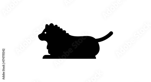 Majestic black silhouette of a powerful horse standing proudly with a flowing mane and tail in a dynamic pose vector