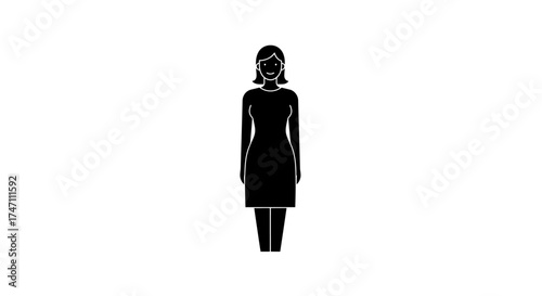 Silhouette of a professional business woman standing isolated on a demonstrating formal attire and career confidence vector