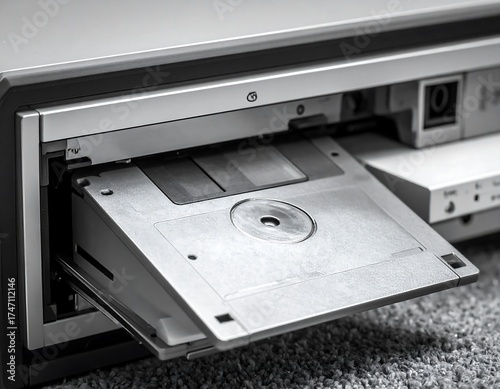 Vintage Floppy Disk Drive - A Relic of Early Computing Technology.