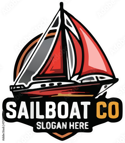 Sailboat Company Logo and Emblem