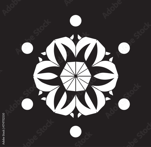 abstract background with flowers Black Background Floral Mandala