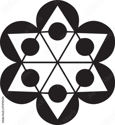 Abstract Triangular Mandala Symbol 