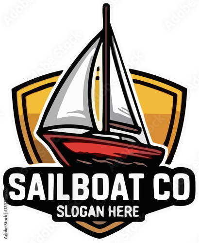 Sailboat Company Logo and Emblem