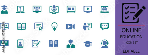 A online education icon vector illustration .