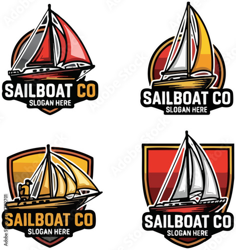 Sailboat Company Logo and Emblem