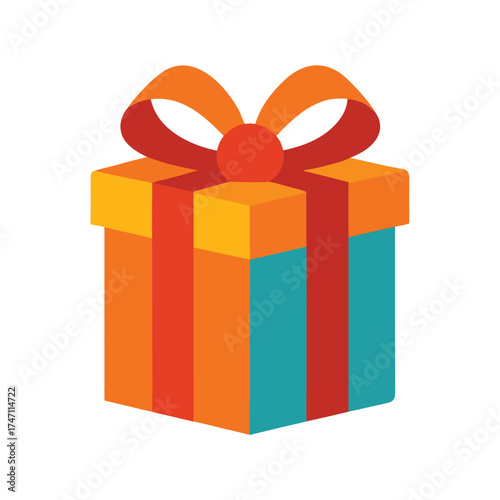 Simple Gift Box Vector Isolated on White Background