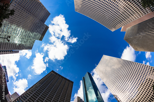 Modern downtown skyscrapers