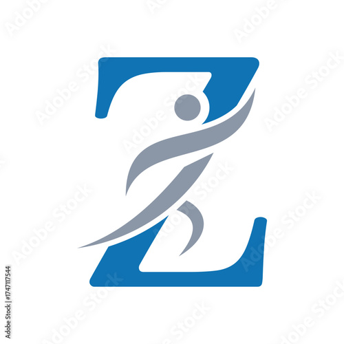 Initial Fitness Logo combine with letter Z vector template