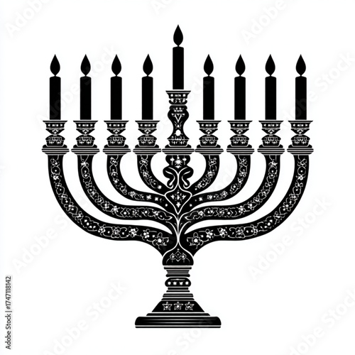 jewish menorah with candles