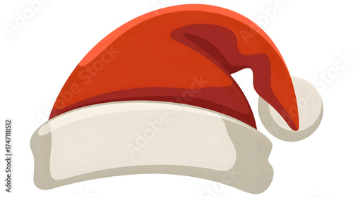 Santa claus hat isolated on white background, a festive symbol of christmas and holiday season cheer