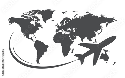 Global Explorer Airplane Flight World Map Trip Aviation International Journey