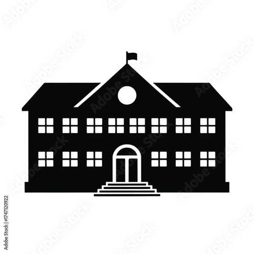 School Building Icon Education University Campus Symbol