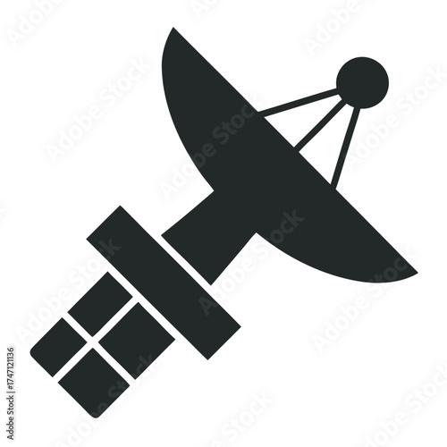 Simple Satellite Icon Vector Isolated on White Background