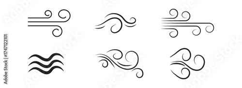 Wind icon set 