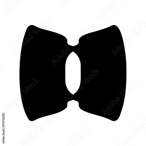 Abstract symmetrical design with a central elliptical negative space and rounded edges