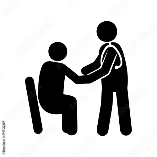 Healthcare professionals evaluating patients in a clinical setting or hospital environment
