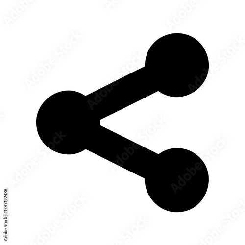 Black share icon with three circles connected by short lines