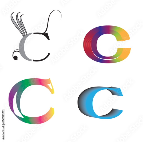 set of abstract design elements