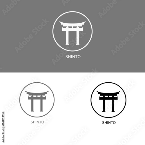  Religion symbol shinto icon element stock vector