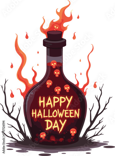 burning fire in a bottle (HALLOWEEN DAY)