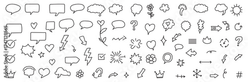 Hand drawn doodle icon collection