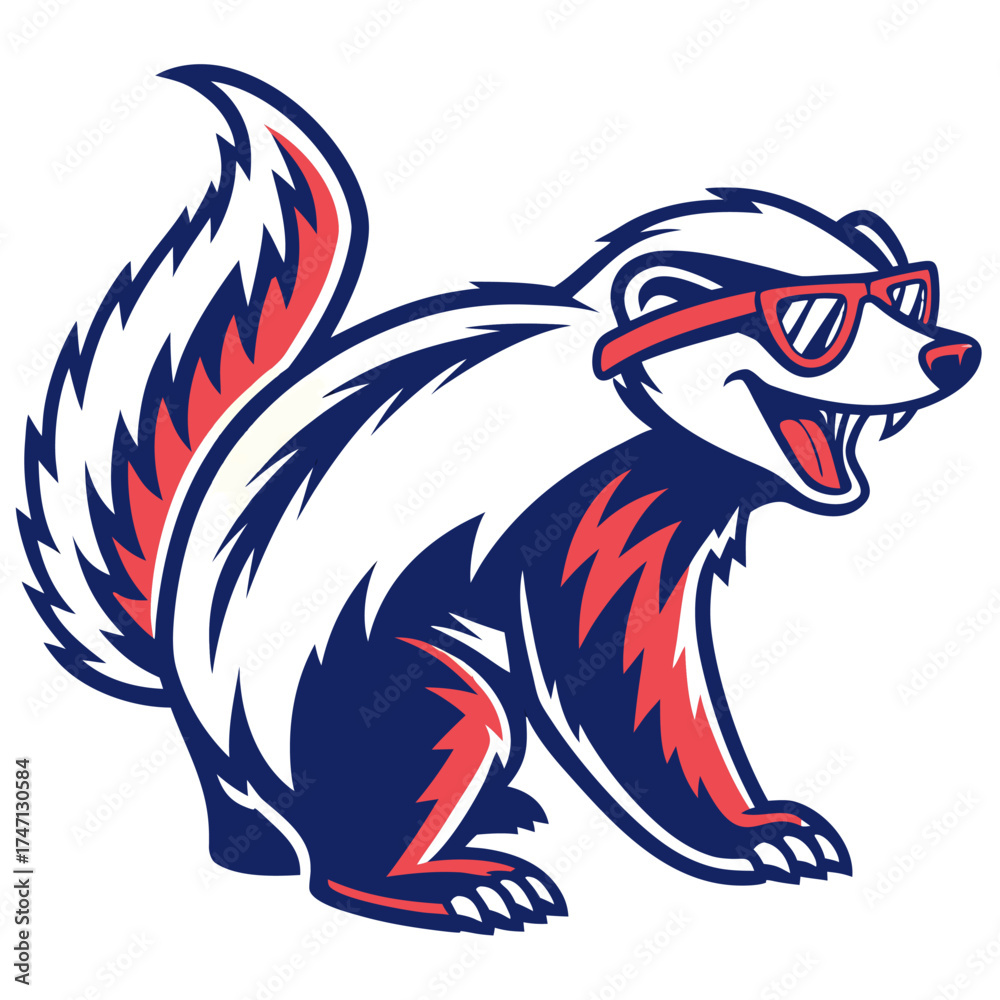 custom made wallpaper toronto digitalBold Fun Honey Badger Mascot Logo Vector with Sunglasses for Esports and Branding Design

