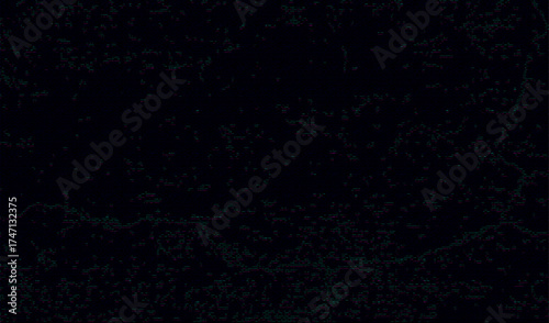 Glitch effect background with digital distortion and scan lines in dark purple and blue. Abstract technology error texture for cyber design