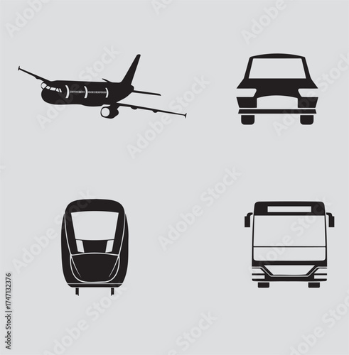 Icon Set Vehicle icons for the creative use in graphic design