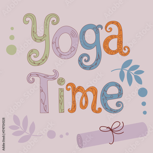 Decorative Yoga Time Text