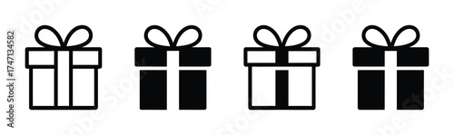 Gift box icon collection present packaging set christmas vector illustration